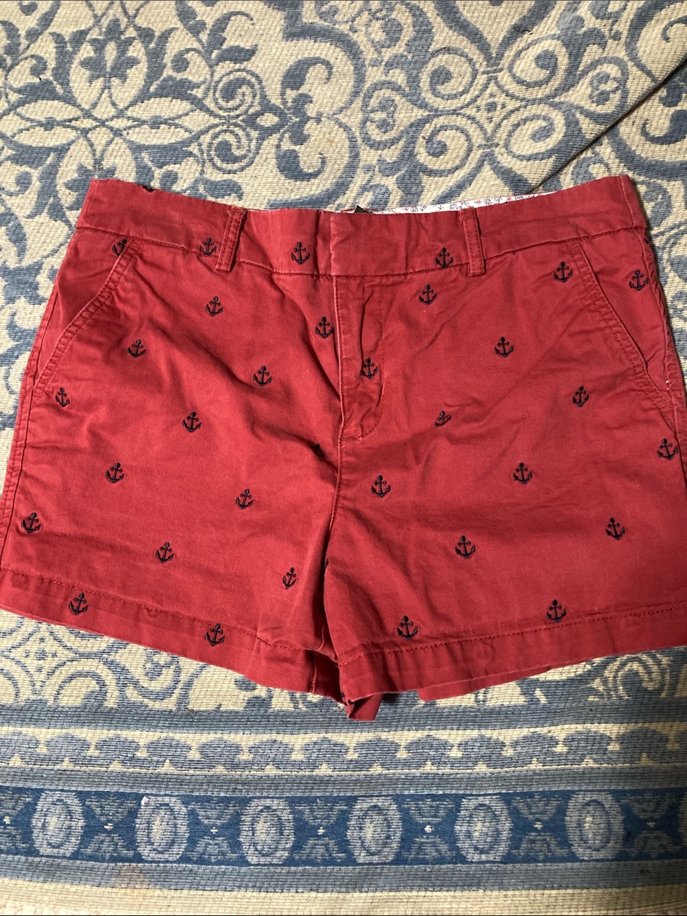 ⭐️⭐️ Women’s Maroon Anchor Embroidered Bermuda Shorts - size 8